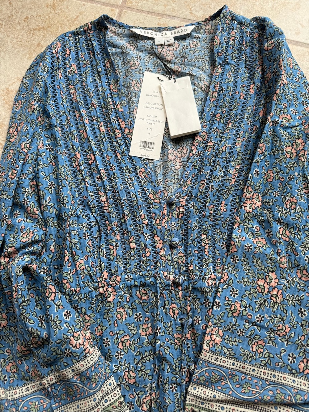 Veronica Beard NWT Kameya Dress |Nottingham Blue | Size M - Picture 3 of 7